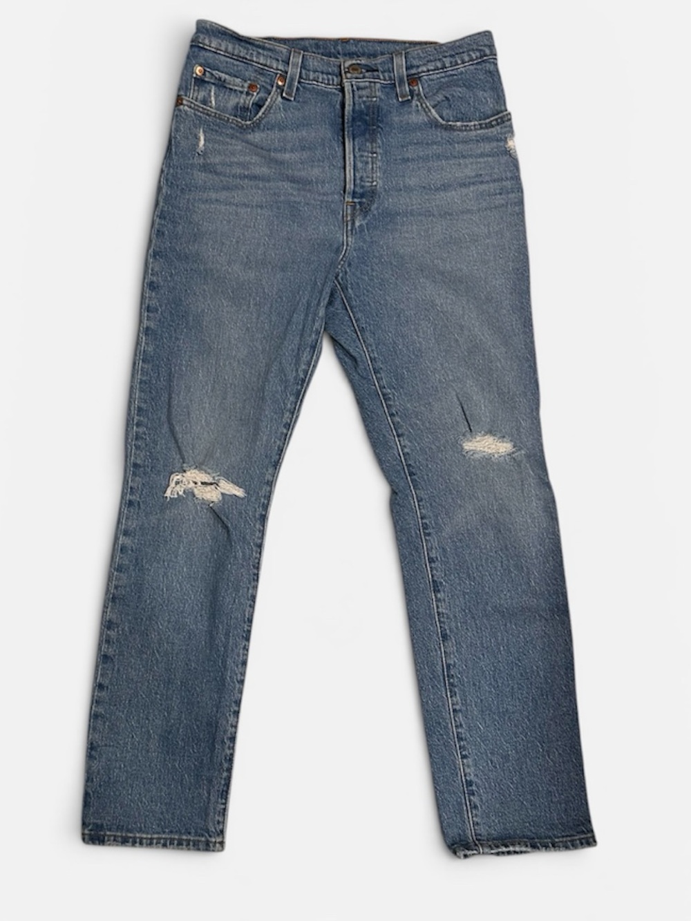 Levi’s 501 Men's Distressed Straight Jeans in Blue 28 x 30